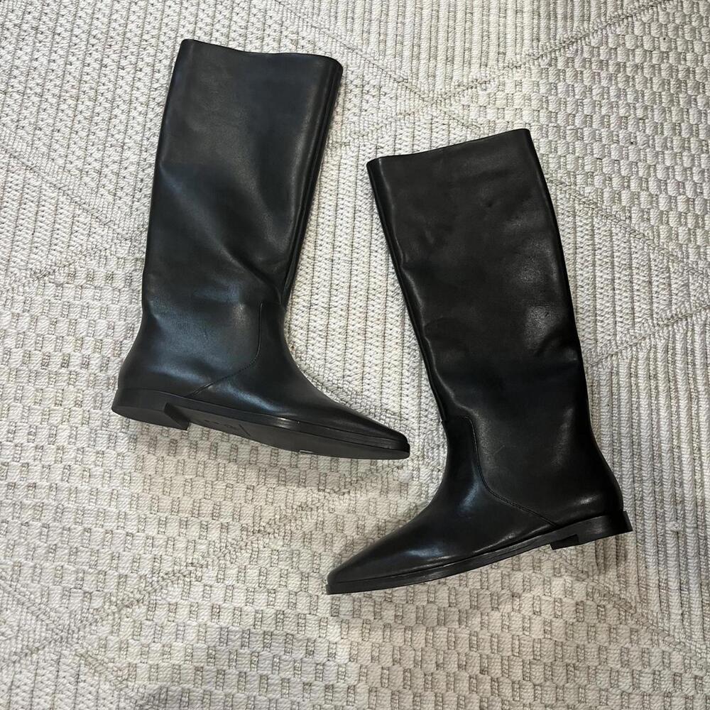 Loeffler Randall Tilly Black Leather Riding Tall Boot - Picture 4 of 7